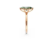 Solitaire Engagement Ring Setting for Fancy Green Marquise Center with Straight Thin Band and Prong Head in Rose Gold