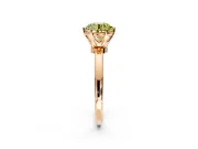 Solitaire Engagement Ring Setting for Fancy Yellow Round Cut Center with Plain Band and Tulip Prong Head in Rose Gold