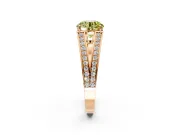 Split Shank Engagement Ring Setting for Fancy Yellow Round Cut Center with Pave Split Shank and Prong Head in Rose Gold