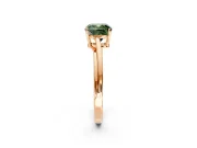Solitaire Engagement Ring Setting for Fancy Green Cushion Cut Center with Plain Bypass Twist Band and Prong Head in Rose Gold