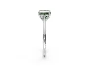 Solitaire Engagement Ring Setting for Fancy Green Princess Cut Center with Narrow Cathedral Band and Prong Head in Platinum