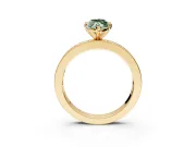 Solitaire Engagement Ring Setting for Fancy Green Marquise Center with Channel Baguette Band and Prong Head in Yellow Gold