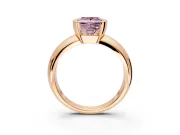 Tension Engagement Ring Setting for Fancy Pink Princess Cut Center with Wide Flat Band and Tension Head in Rose Gold