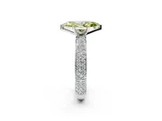 Solitaire Engagement Ring Setting for Fancy Yellow Marquise Center with Domed Multi-Row Pave Band and Prong Head in Platinum