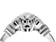 Floral Engagement Ring Setting for Pear-Shaped Center with Marquise Cluster Shoulders and Prong Head in Sterling Silver