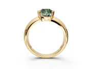 Tension Engagement Ring Setting for Fancy Green Cushion Cut Center with Wide Flat Band and Tension Head in Yellow Gold