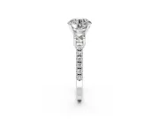 3 Stone Engagement Ring Setting for Round Cut Center with Round Cut Side Accents and Prong Head in Sterling Silver