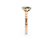 Solitaire Engagement Ring Setting for Fancy Green Pear-Shaped Center with Bamboo Band and Prong Head in Rose Gold