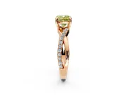 Solitaire Engagement Ring Setting for Fancy Yellow Cushion Cut Center with Half-Pave Crossover Band and Prong Head in Rose Gold