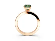 Solitaire Engagement Ring Setting for Fancy Green Cushion Cut Center with Channel Baguette Band and Prong Head in Rose Gold