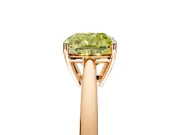 Solitaire Engagement Ring Setting for Fancy Yellow Cushion Cut Center with Open Cathedral Shoulders and Prong Head in Rose Gold