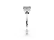 Solitaire Engagement Ring Setting for Emerald Cut Center with Plain Band and Tulip Prong Head in Platinum