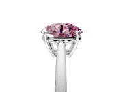 Solitaire Engagement Ring Setting for Fancy Pink Round Cut Center with Open Cathedral Shoulders and Prong Head in Platinum
