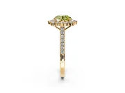 Halo Engagement Ring Setting for Fancy Yellow Round Cut Center with Single-Row Pave, Open Basket and Prong Head in Yellow Gold