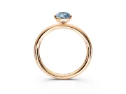 Low-Set Solitaire Engagement Ring Setting for Fancy Blue Pear-Shaped Center with Thin Plain Band and Prong Head in Rose Gold