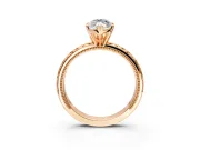 Solitaire Engagement Ring Setting for Marquise Center with Milgrain X Pattern Band and Prong Head in Rose Gold