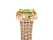 Solitaire Engagement Ring Setting for Fancy Yellow Radiant Cut Center with Accented Split Shank and Prong Head in Rose Gold