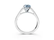 Solitaire Engagement Ring Setting for Fancy Blue Oval Center with Tapered Split Shoulders and Prong Head in Platinum