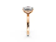 Fancy Pink Round Cut and Emerald Cut Lab-Grown Diamond Toi et Moi Engagement Ring with Prong-Set Stones in Rose Gold