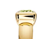 Solitaire Engagement Ring Setting for Fancy Yellow Princess Cut Center with Wide Band and Bezel Head in Yellow Gold