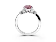 Solitaire Engagement Ring Setting for Fancy Pink Round Cut Center with Marquise Flower Shoulders and Prong Head in Platinum