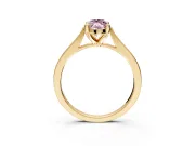 Solitaire Engagement Ring Setting for Fancy Pink Marquise Center with Tapered Shoulders and Prong Head in Yellow Gold