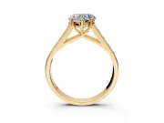 Solitaire Engagement Ring Setting for Heart-Shaped Center with Cathedral Channel Band and Prong Head in Yellow Gold