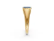 Tension Engagement Ring Setting for Fancy Blue Asscher Cut Center with Wide Tapered Band and Tension Head in Yellow Gold