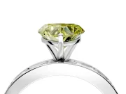 Solitaire Engagement Ring Setting for Fancy Yellow Heart-Shaped Center with Channel Baguette Band and Prong Head in Platinum