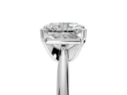 Solitaire Engagement Ring Setting for Radiant Cut Center with Knife Ridge Band and Claw Prong Head in Platinum