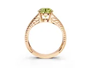 Split Shank Engagement Ring Setting for Fancy Yellow Round Cut Center with Pave Split Shank and Prong Head in Rose Gold