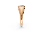 Tension Engagement Ring Setting for Fancy Pink Oval Center with Wide Tapered Band and Tension Head in Rose Gold