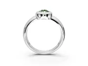 Solitaire Engagement Ring Setting for Fancy Green Pear-Shaped Center with Wide Band and Bezel Head in Platinum