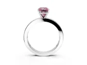 Solitaire Engagement Ring Setting for Fancy Pink Radiant Cut Center with Channel Baguette Band and Prong Head in White Gold