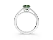 Solitaire Engagement Ring Setting for Fancy Green Cushion Cut Center with Open Cathedral Shoulders and Prong Head in Sterling Silver