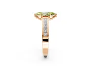 Solitaire Engagement Ring Setting for Fancy Yellow Marquise Center with Princess Cut Channel Band and Prong Head in Rose Gold