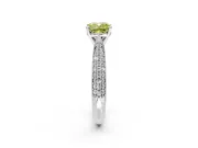 Solitaire Engagement Ring Setting for Fancy Yellow Cushion Cut Center with Multi-Row Accents and Prong Head in Platinum