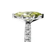 Solitaire Engagement Ring Setting for Fancy Yellow Marquise Center with Shared-Prong Accents and Prong Head in Sterling Silver