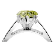 Solitaire Engagement Ring Setting for Fancy Yellow Heart-Shaped Center with Tapered Split Shoulders and Prong Head in Sterling Silver