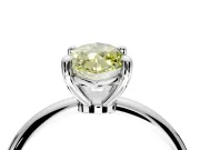 Minimalist Solitaire Engagement Ring Setting for Fancy Yellow Marquise Center with Thin Band and Prong Head in Sterling Silver