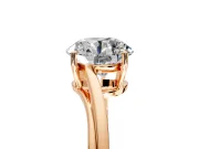 Solitaire Engagement Ring Setting for Round Cut Center with Plain Bypass Twist Band and Prong Head in Rose Gold