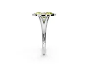 Solitaire Engagement Ring Setting for Fancy Yellow Marquise Center with V Split Shank and Bezel Head in White Gold
