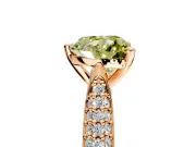 Solitaire Engagement Ring Setting for Fancy Yellow Heart-Shaped Center with Multi-Row Accents and Prong Head in Rose Gold