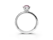 Solitaire Engagement Ring Setting for Fancy Pink Marquise Center with XO Engraved Band and Prong Head in Platinum