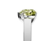Solitaire Engagement Ring Setting for Fancy Yellow Heart-Shaped Center with Tapered Split Shoulders and Prong Head in Sterling Silver