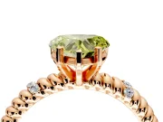 Rope Engagement Ring Setting for Fancy Yellow Heart-Shaped Center with Accent Shoulders and Prong Head in Rose Gold