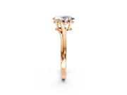 Solitaire Engagement Ring Setting for Oval Center with Plain Bypass Twist Band and Prong Head in Rose Gold