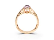 Split Shank Engagement Ring Setting for Fancy Pink Marquise Center with Pave Split Shank and Prong Head in Rose Gold