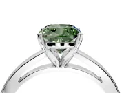Solitaire Engagement Ring Setting for Fancy Green Cushion Cut Center with Basket Rail and Prong Head in Sterling Silver