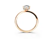 Hidden Halo Engagement Ring Setting for Marquise Center with Plain Band and Tall Prong Head in Rose Gold
